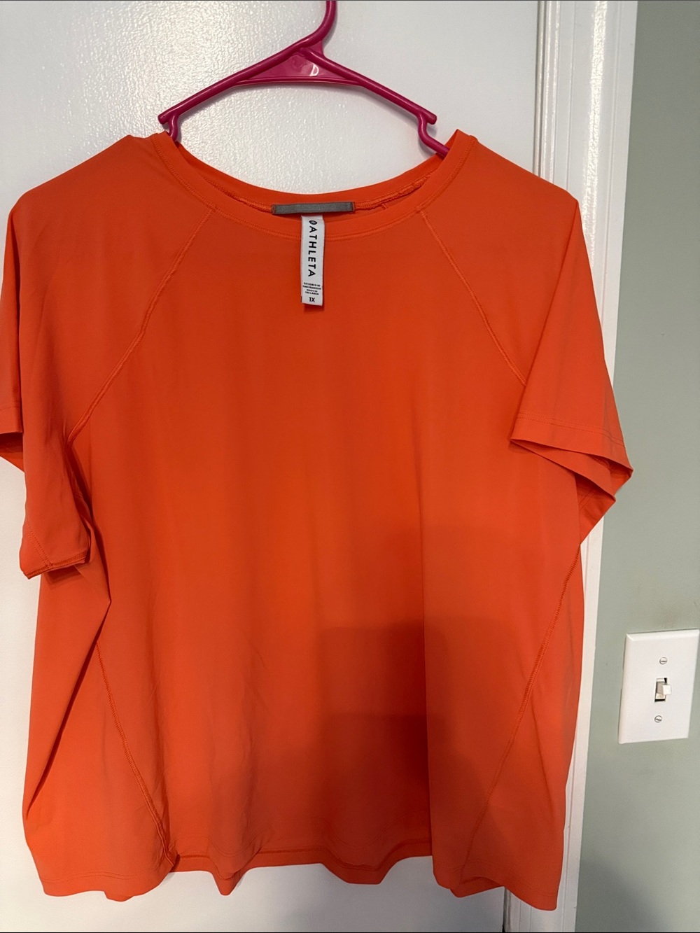 Athleta Bright Orange Short Sleeve Crew Tee
